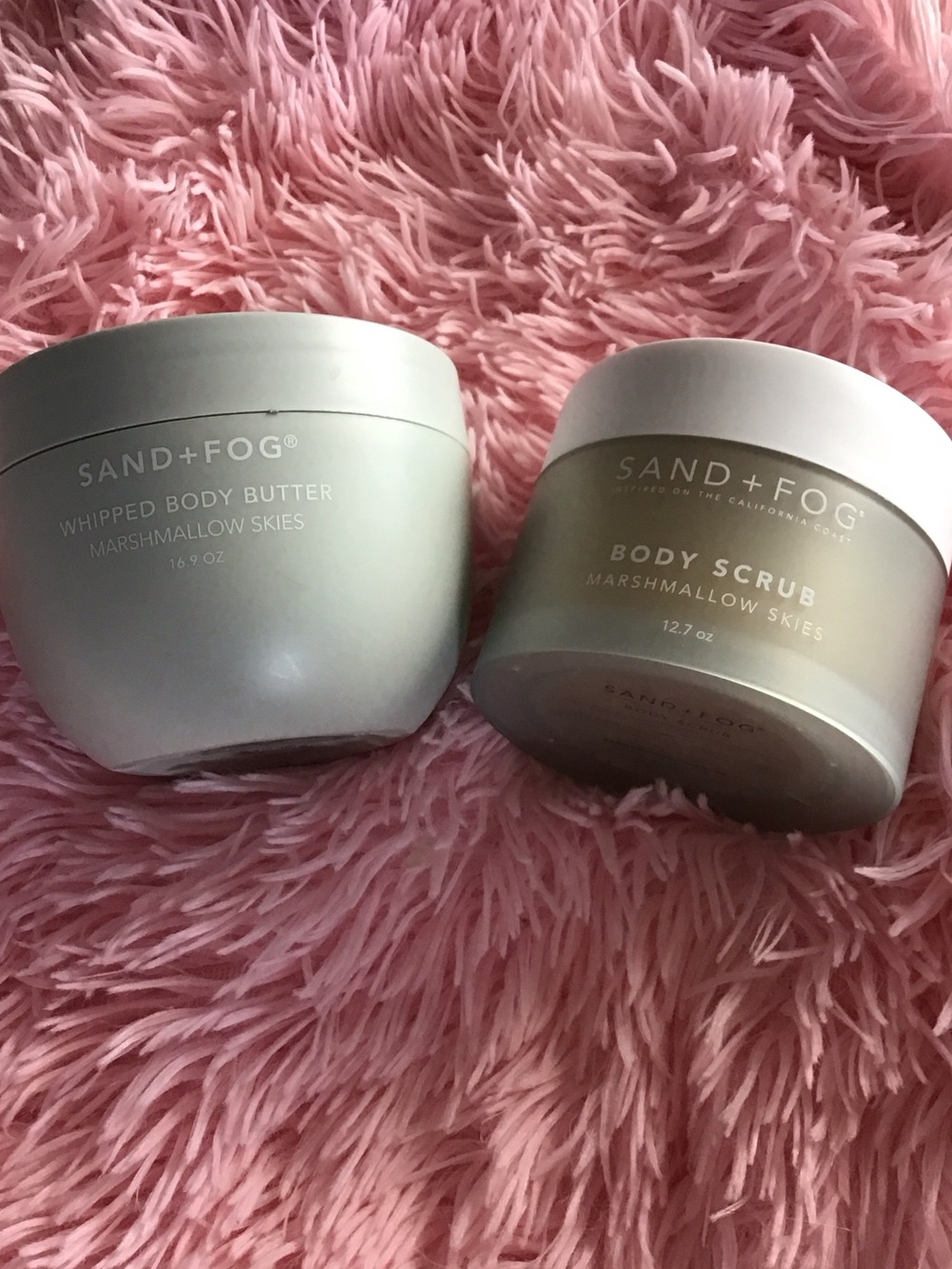 New SAND + FOG Marshmallow Skies Set With Whipped Body Butter & Body Scrub